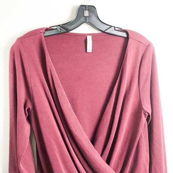 GF Collection Faux Wrap Long Sleeve Blouse Small Red Womens - Picture 2 of 6